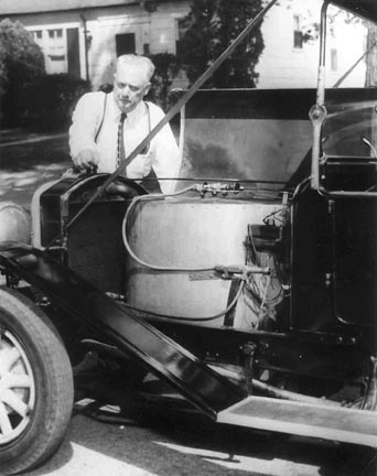 Harry O. Petersen with his boiler